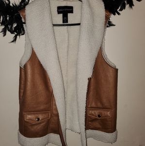 Faux leather sheep skin vest